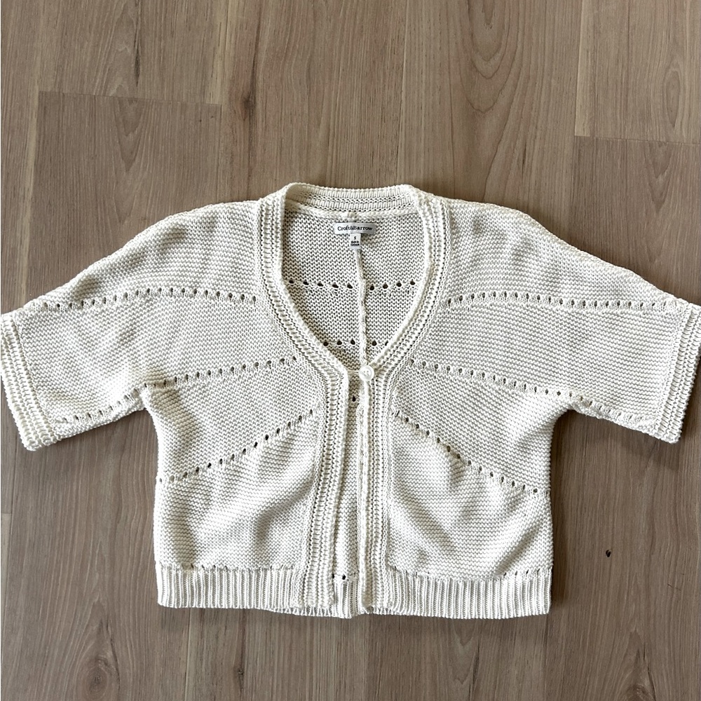 Boho cottagecore women’s cropped sweater - cream